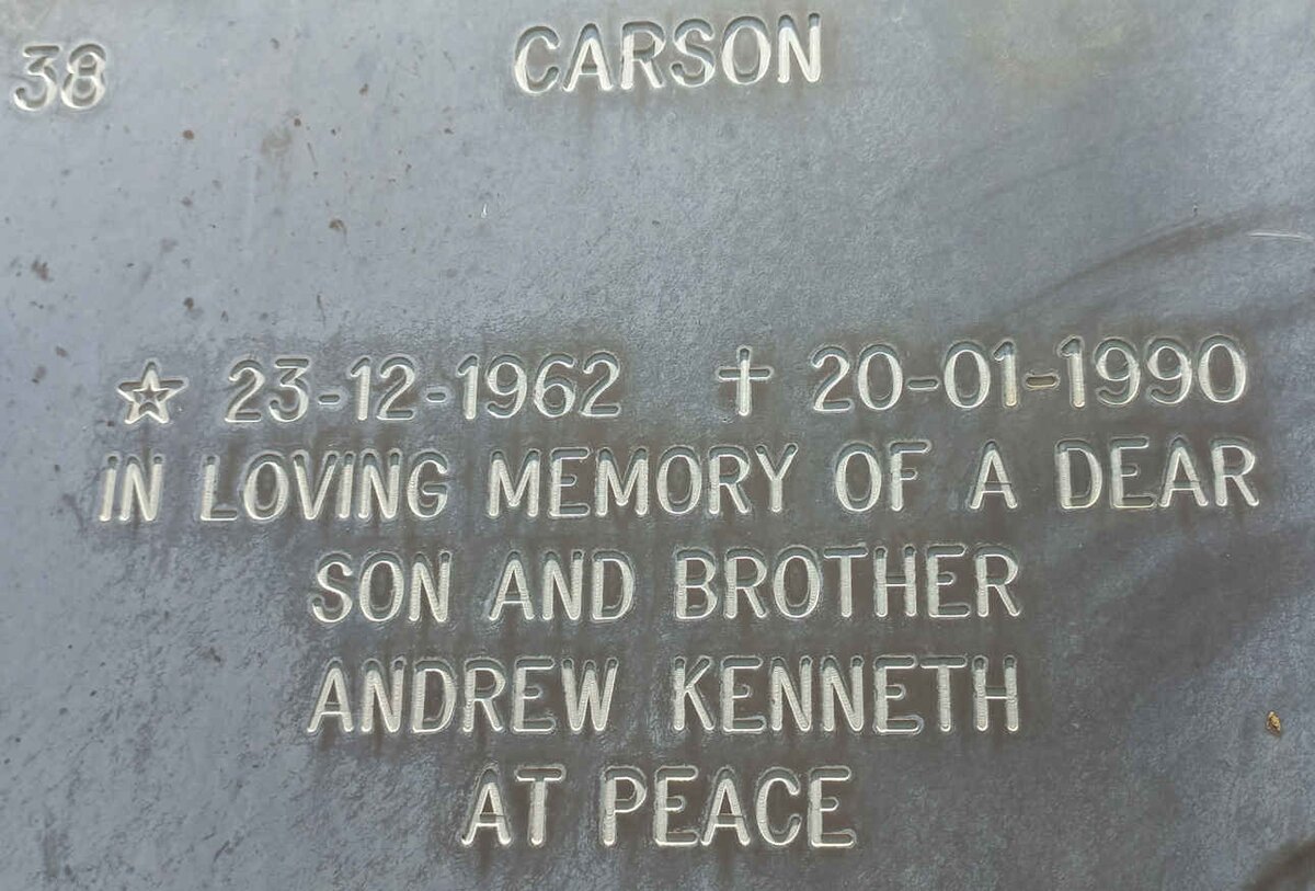 CARSON Andrew Kenneth 1962-1990