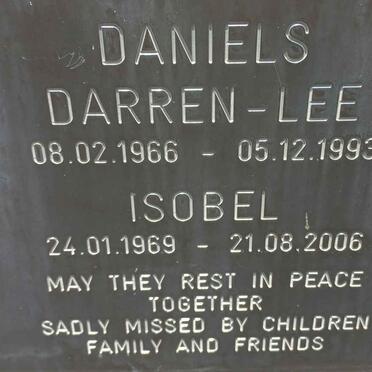 DANIELS Darren-Lee 1966-1993 &amp; Isobel 1969-2006