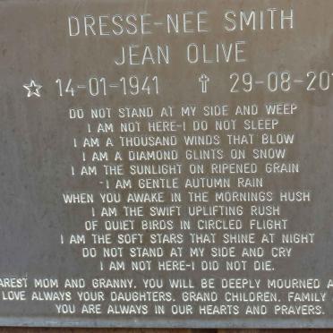 DRESSE Jean Olive nee SMITH 1941-2011