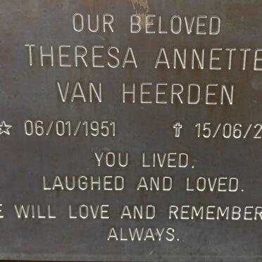 HEERDEN Theresa Annette, van 1951-2009