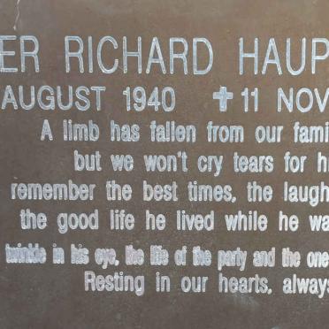 HAUPTFLEISCH Peter Richard 1940-2021