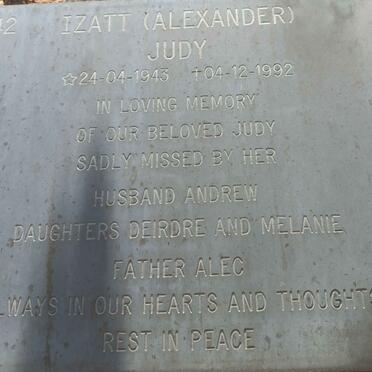 IZATT Judy nee ALEXANDER 1943-1992
