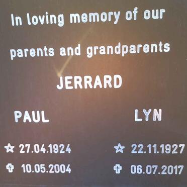 JERRARD Paul 1924-2004 &amp; Lyn 1927-2017
