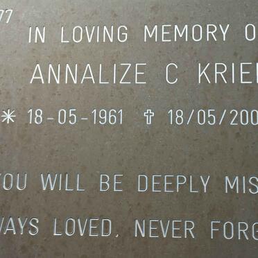 KRIEL Annalize C. 1961-2007