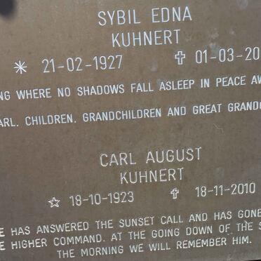 KUHNERT Carl August 1923-2010 &amp; Sybil Edna 1927-2009