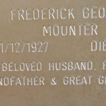 MOUNTER Frederick George 1927-2009
