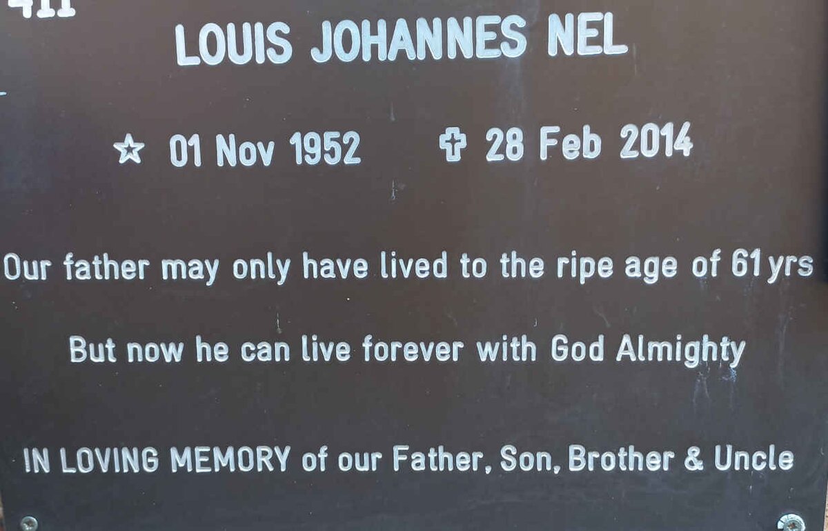 NEL Louis Johannes 1952-2014