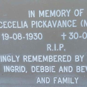 PICKAVANCE Olga Cecelia nee ARNESON 1930-1992