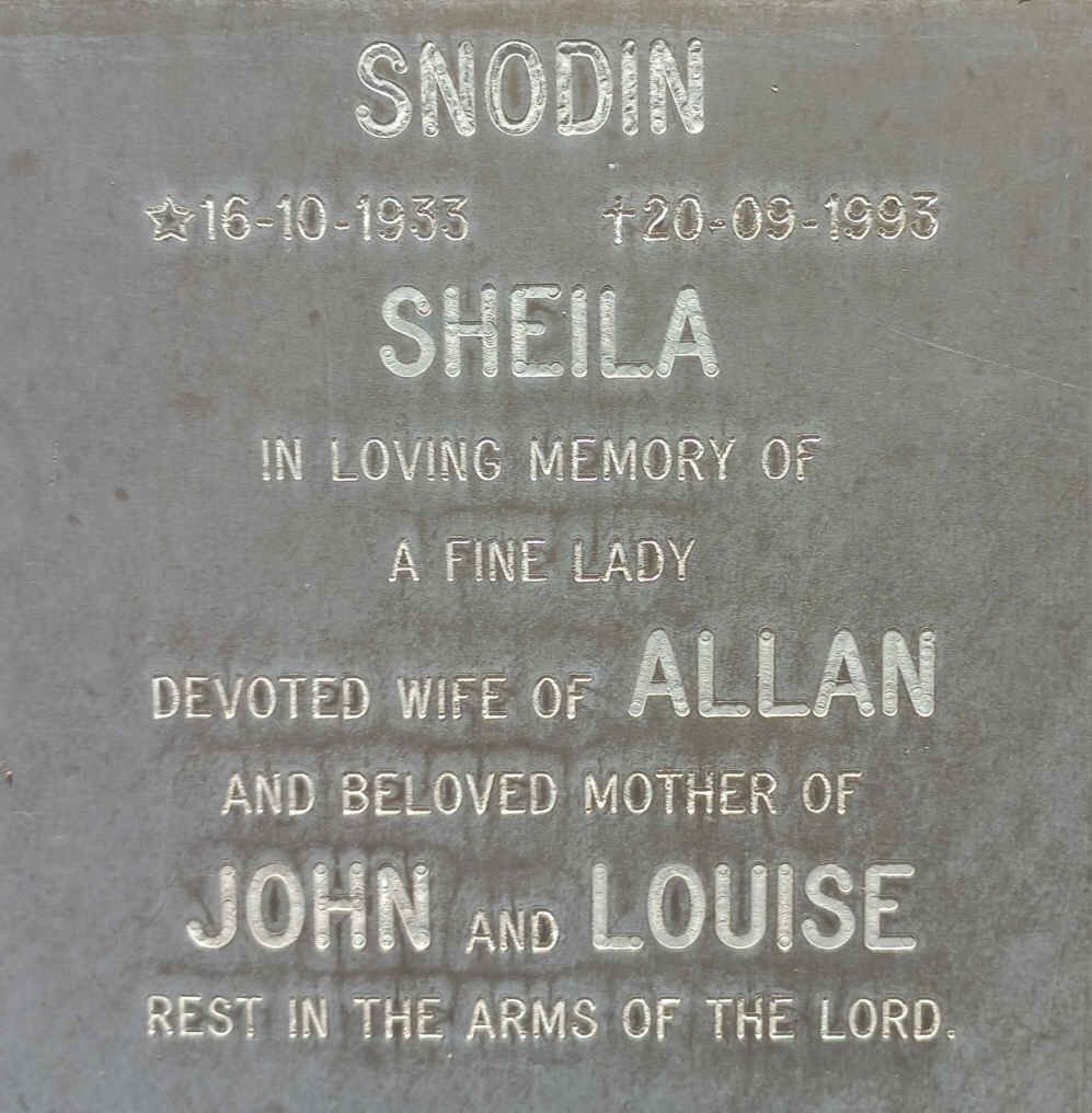 SNODIN Sheila 1933-1993