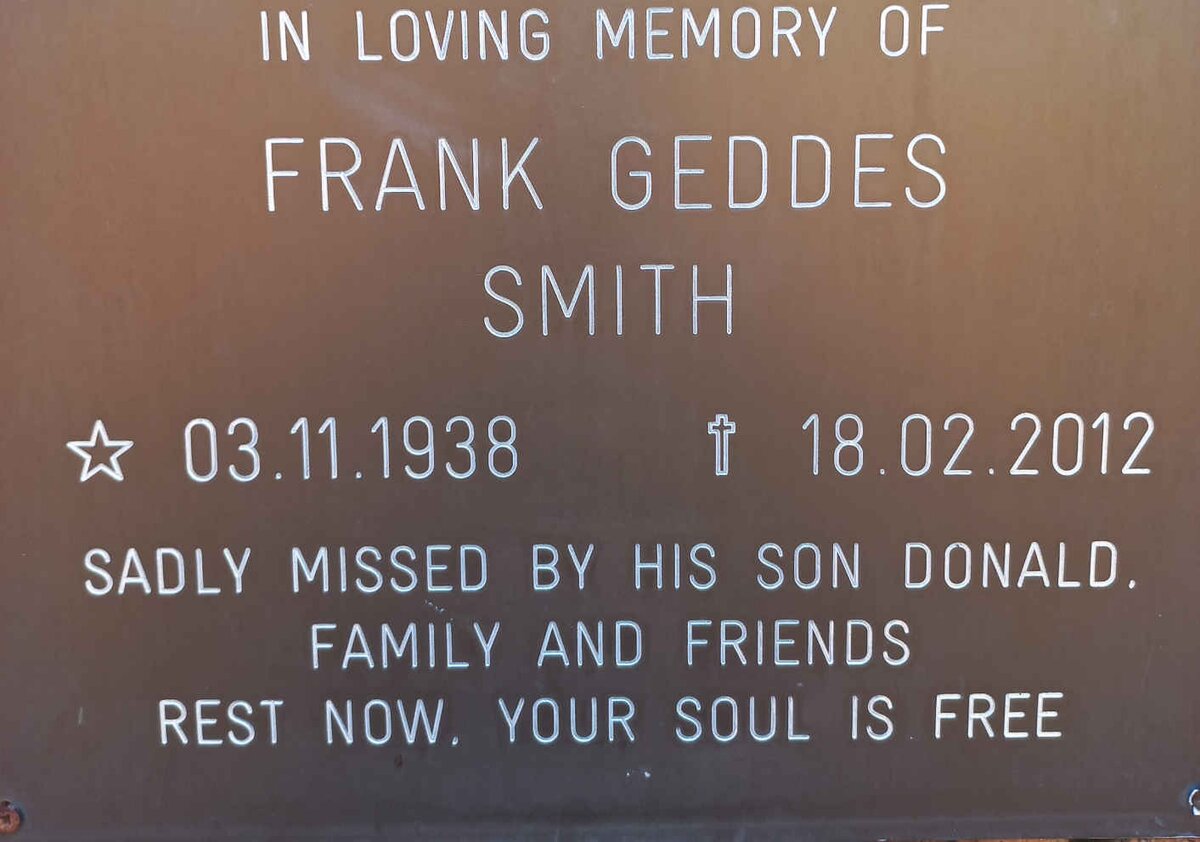 SMITH Frank Geddes 1938-2012