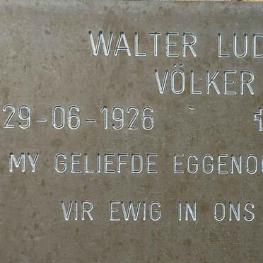 VOLKER Walter Ludwig 1926-2008