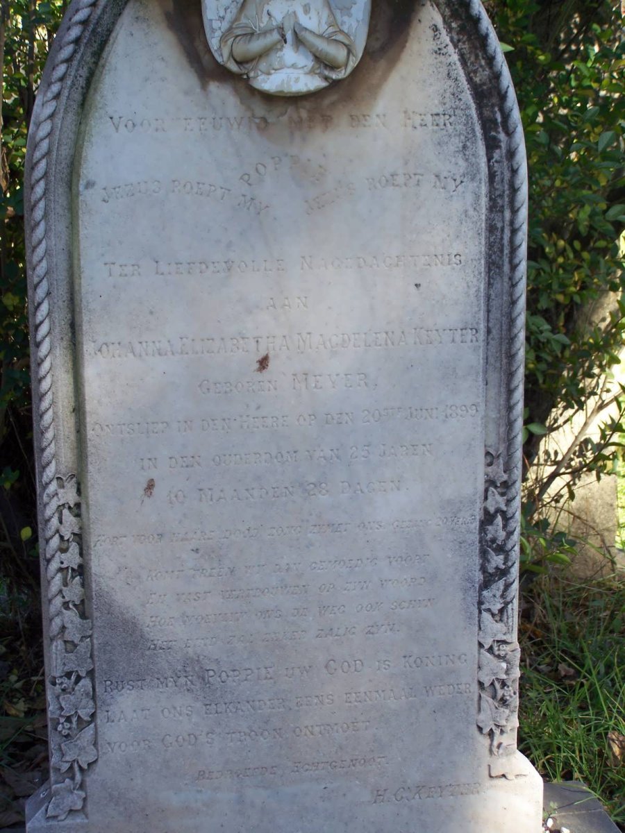 KEYTER Johanna Elizabetha Magdelena nee MEYER -1899