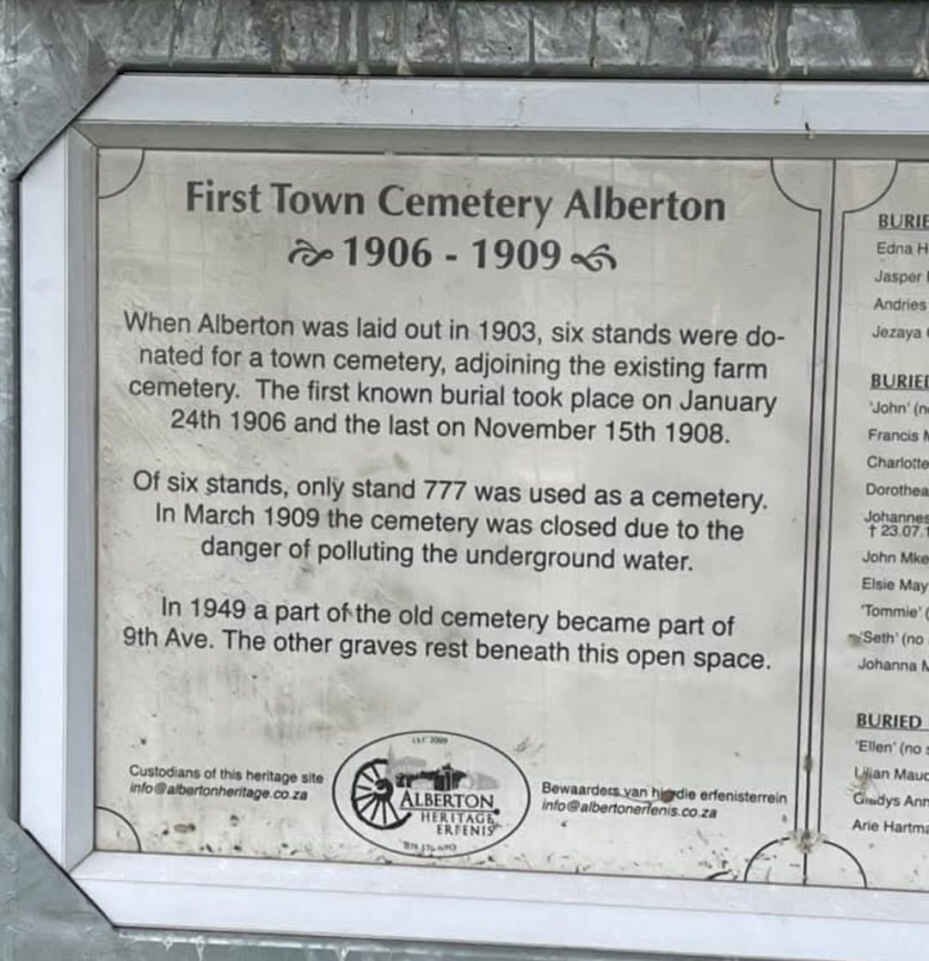 Alberton First Town Cemetery 1906-1909_1