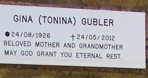 GUBLER Gina 1926-2012