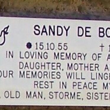 BOOM Sandy de, 1955-2002