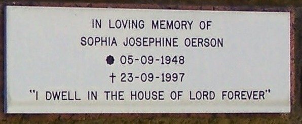 OERSON Sophia Josephine 1948-1997