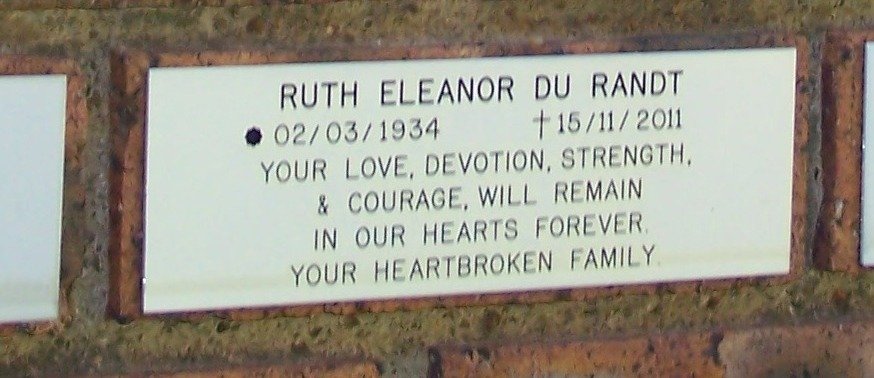 RANDT Ruth Eleanor, du 1934-2011