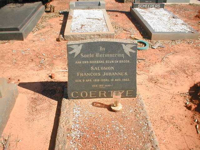COERTZE Salomon Francois Johannes 1918-1962