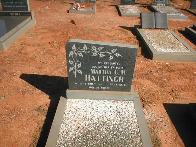 HATTINGH Martha C. M. 1907-1975
