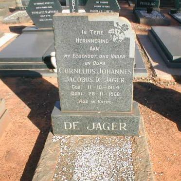 JAGER Cornelius Johannes Jacobus, de 1904-1968