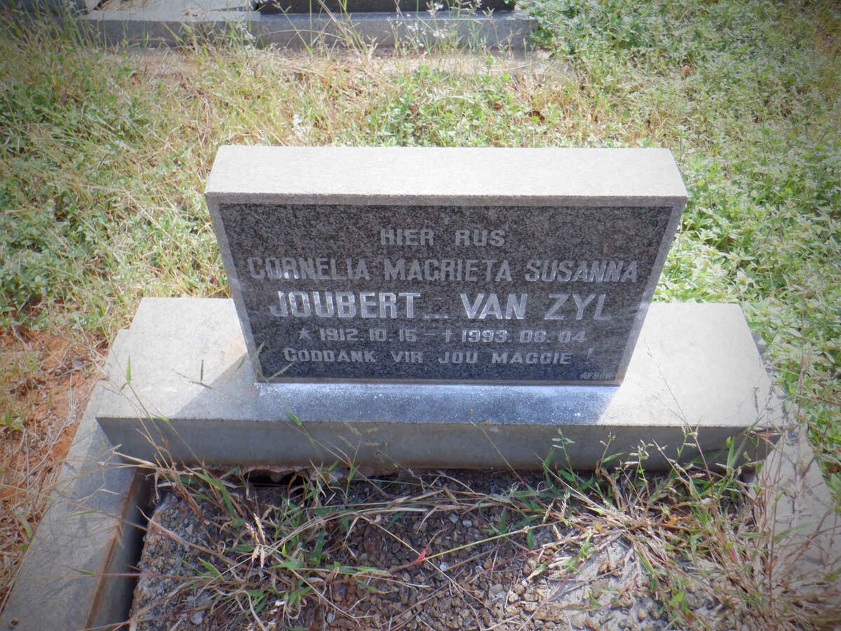 JOUBERT Cornelia Magrieta Susanna nee VAN ZYL 1912-1993