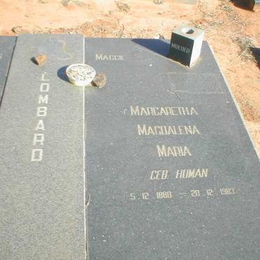 LOMBARD Margaretha Magdalena Maria nee HUMAN 1888-1983