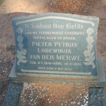 MERWE Pieter Petrus Lodewikus, van der 1918-1961