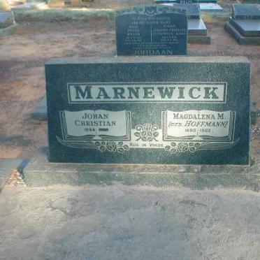 MARNEWICK Johan Christian 1884-? &amp; Magdalena M. HOFFMANN 1890-1962