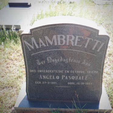 MAMBRETTI Angelo Pasqualé 1921-1964
