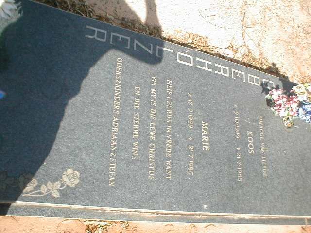 OBERHOLZER Koos 1949-1985 &amp; Marie 1959-1985