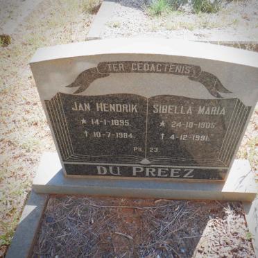 PREEZ Jan Hendrik, du 1895-1984 &amp; Sibella Maria 1905-1991