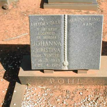 POHL Johanna Christina nee VENTER 1935-1979