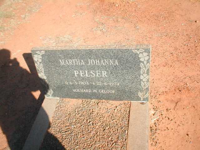 PELSER Martha Johanna 1904-1974