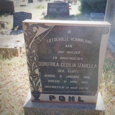 POHL Frederick Carl Joseph 1873-1962 &amp; Dorothea Cecilia Izabella ELOFF 1880-1966