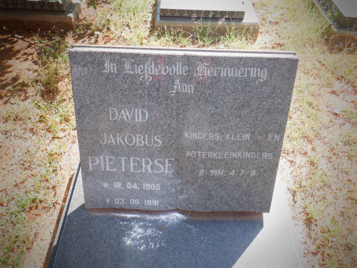 PIETERSE David Jakobus 1905-1991