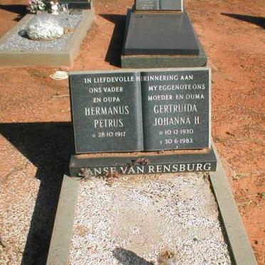 RENSBURG Hermanus Petrus, Janse van 1917- &amp; Gertruida Johanna H. 1930-1983