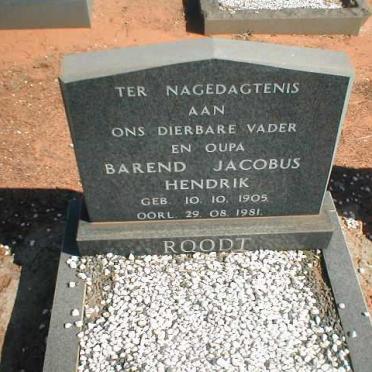 ROODT Barend Jacobus Hendrik 1905-1981