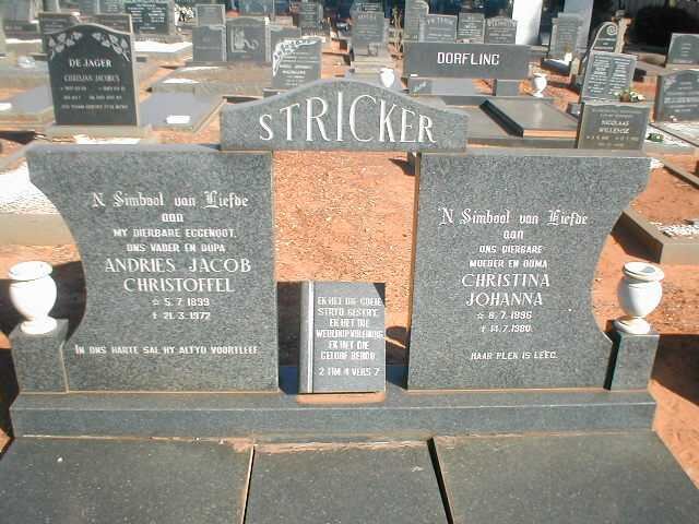 STRICKER Andries Jacob Christoffel 1899-1977 &amp; Christina Johanna 1896-1980