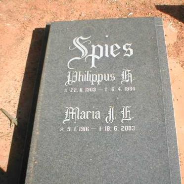 SPIES Philippus H. 1909-1984 &amp; Maria J. H. 1916-2003