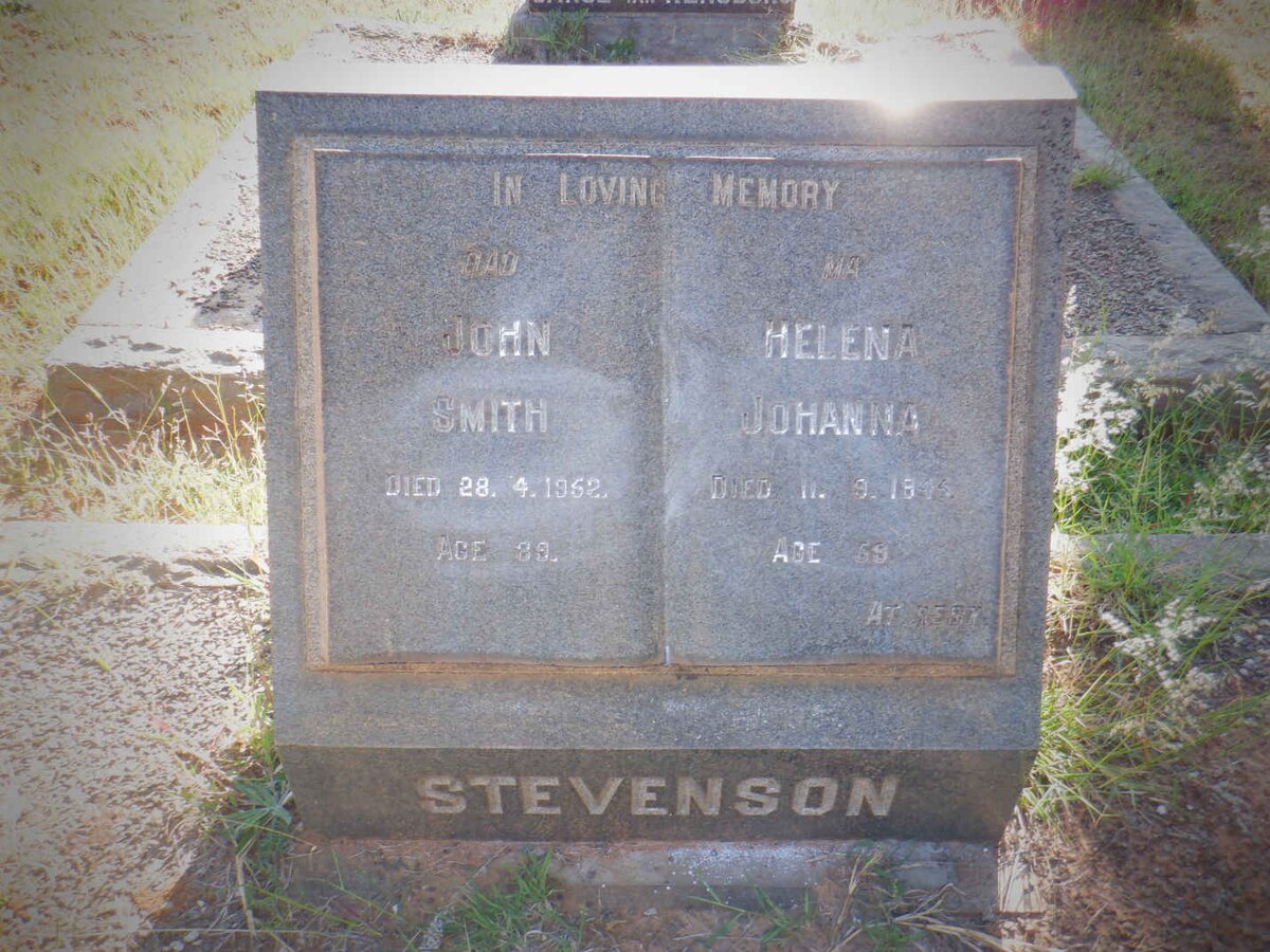 STEVENSON John Smith -1952 &amp; Helena Johanna -1945