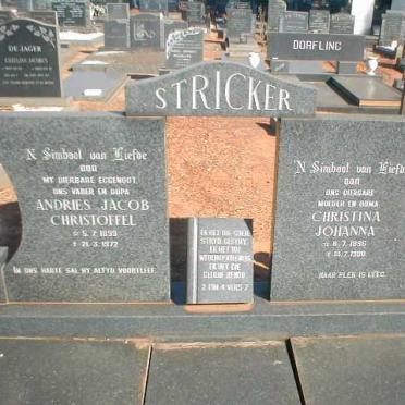 STRICKER Andries Jacob Christoffel 1899-1977 &amp; Christina Johanna 1896-1980