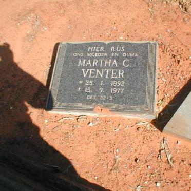VENTER Martha C. 1892-1977