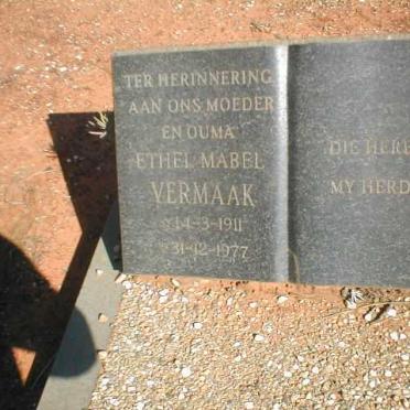 VERMAAK  Ethel Mabel 1911-1977