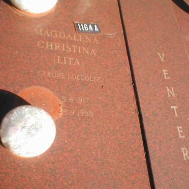 VENTER Francois Johannes 1912-1995 &amp; Magdalena Christina LOEDOLFF 1917-1988 