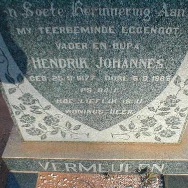 VERMEULEN Hendrik Johannes 1877-1965
