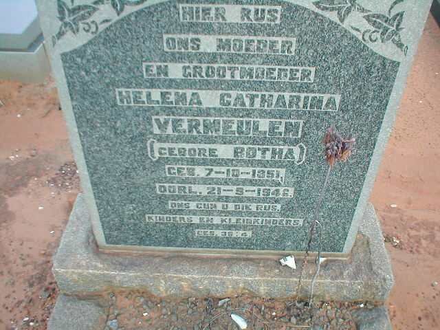 VERMEULEN Helena Catharina nee BOTHA 1851-1946