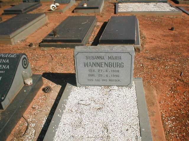 WANNENBURG Susanna Maria 1908-1996