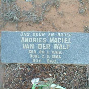 WALT Andries Magiel, van der 1920-1951