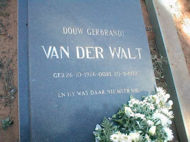WALT Douw Gerbrandt, van der 1926-1977