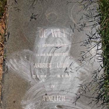 WET Andries Louis, de 1946-1973 :: DE WET Annelizie 1973-1973